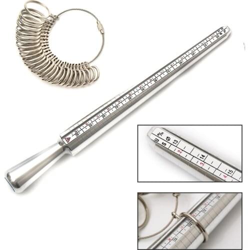 Jewelry Measuring Tools Equipment Metal Stick Ring Enlarger Sizer Ring Stick Enlarger Mandrel Gauge Tools Set For Jewelry Making