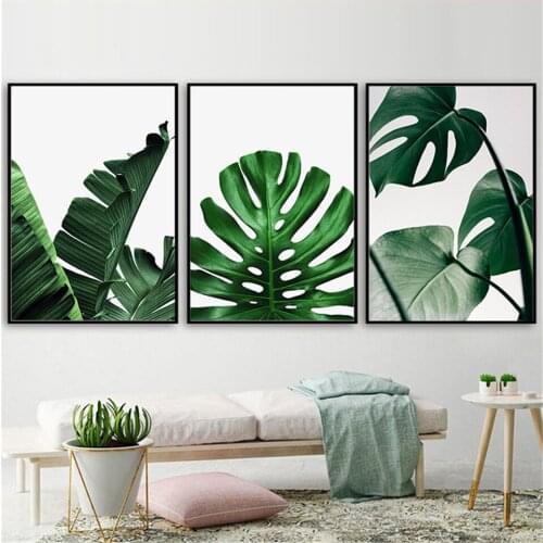 Green Plant Canvas Painting Wall Pictures Tropical Palm Banana Turtle Leaf Canvas Prints And Poster Wall Art Picture Home Decor