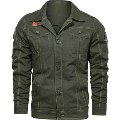 Mens Military Jacket Coat 2021 New Army Bomber Jacket Men Pilot Jacket Autumn Turn Down Collar Tactical Windbreaker Coat Outwear