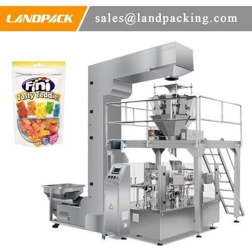 Soft Candy Premade Stand Up Pouch Fill And Seal Machine Zipper Packing