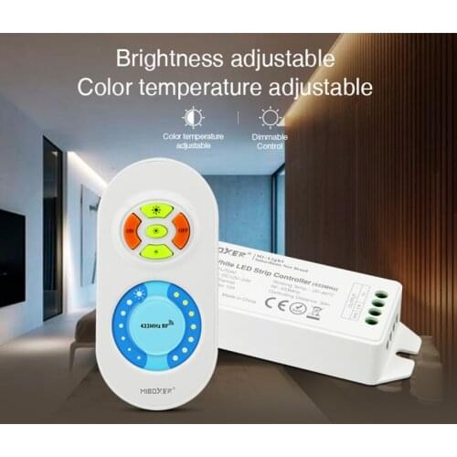 MiBOXER DC12-24V 433MHz LED Strip Controller Brightness Dimmable For Dual White Single Color RGB led light strip