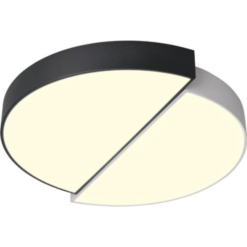 Minimalist modern Nordic creative slim design round living room small bedroom channel LED ceiling light black and white