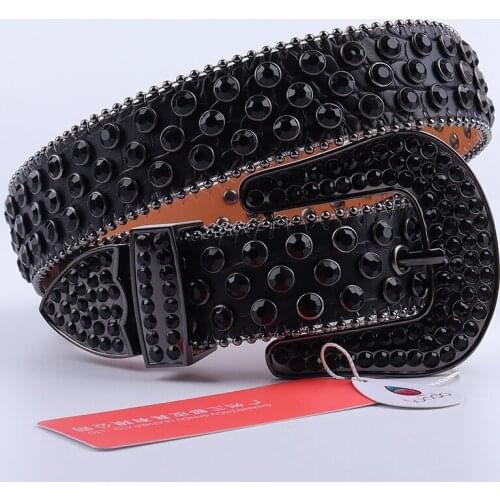 Fashion Luxury Strap Diamond Belt Western Cowboy Crystal Studded Belt Rhinestone Cowgirl Belt For Women Men Jeans Goth Waistband