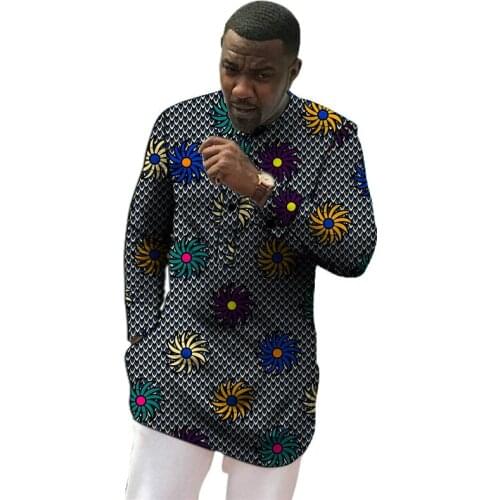Senator style mens shirts Ankara print dashiki tops African fashion wedding party garments for man