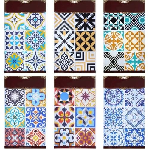 Tiles Stickers DIY Removable Waterproof Self Adhesive Wall Stickers Furniture Bathroom PVC Waterproof Vintage Moroccan Style