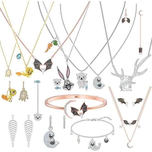 SWA original classic brand romantic bat crab bracelet necklace is suitable for ladies to attend party jewelry wholesale gifts