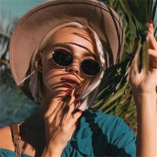 ONEVAN Oval Retro Sunglasses Women Metal Eyeglasses Women Round Sun Glasses for Women/Men Luxury Designer Gafas De Sol Hombre