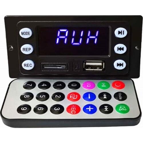 Bluetooth 4.2 5v DC power supply Audio input Recording Radio APE, FLAC, WMA, WAV, MP3 audio decoder board digital tube display