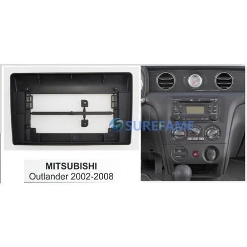 10.1 inch Car Fascia Radio Panel for MITSUBISHI Airtrek, Outlander 2002-2008 Dash Kit Install Facia Console Bezel Plate Adapter