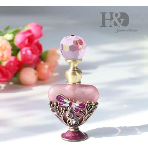 H&D Empty Refillable 5ML Perfume Bottle Cosmetic Container Gifts for Lady Vintage Retro Glass Container
