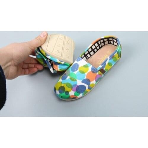 2019 New Design Colorful Children Shoes Polka dot Girls Boys Shoes Comfortable Casual Sweety Canvas Shoes for Spring Autumn