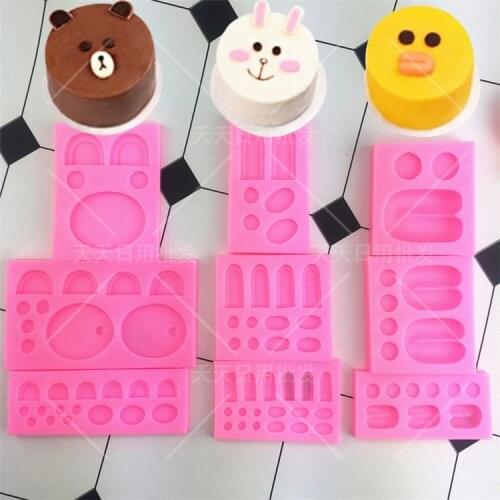 Lovely Bear Rabbit Chicken Shape Mold Silicone Cake Mold Fondant Moulds Cake Decorating Tools