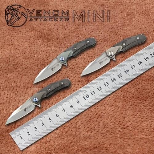 KEVIN JOHN VENOM ATTACKER Mini Flipper Folding Knife m390 blade Titanium+ Zirconium patch handle camping knives Pocket EDC tool