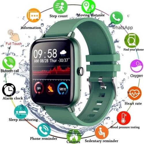 2021 Smart Watch Men Women Full Touch Blood Pressure Monitor Fitness Tracker Sport Smartwatch Watch for Android IOS Smart Clock