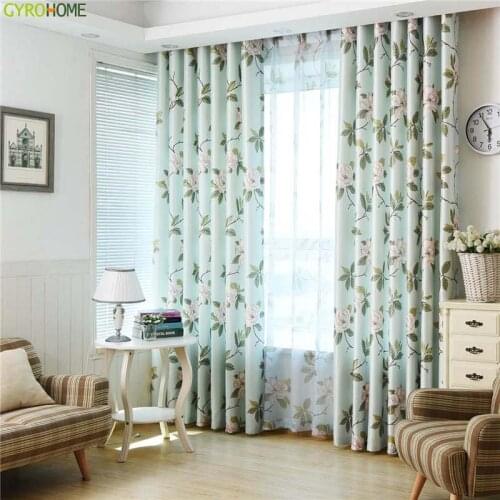 Modern Designed American Style Printed Flower Curtains For Living Room Window Drapes for Bedroom