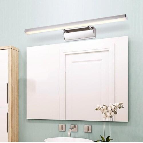 Modern LED Makeup Mirror Light Bathroom Lamp 8W AC90-260V Mirror Wall Lamp Stainless Steel Waterproof Wall Mounted Vanity Lights