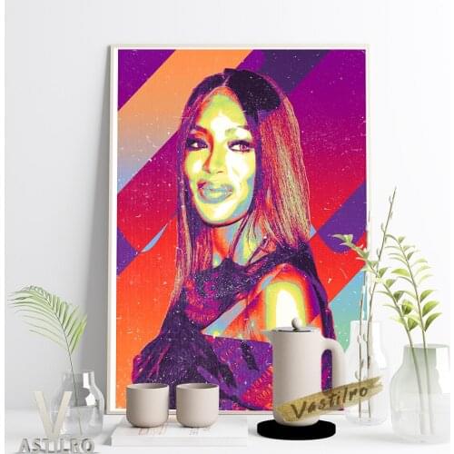 Supermodel Black Pearl Naomi Campbell Star Poster Dancer Singer Fashion Magazine Album Canvas Painting Wall Art Home Room Decor