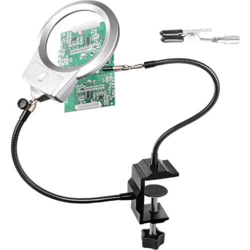 LED Lamp nifying Glass Repair Lamp Circuit Board Welding Auxiliary Tool G-Clamp Welding Station Two Jaws