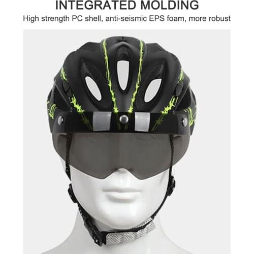Bicycle Helmet with Detachable Magnetic Goggles Adjustable MTB Mountain Road Bike Helmet for Men Women Cycling Accessories