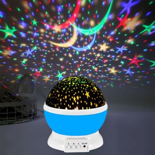Rotating Projection Lamp Star Projector Bedroom Girls Children Night Light Dream Romantic Star Table Lamp