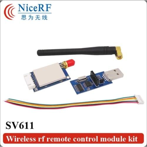 1PIECE TTL Interface 433MHz Wireless RF Transceiver Module SV611+1PIECE 433 Elbow Rod Antenna+1 PIECE TTL USB Bridge Board