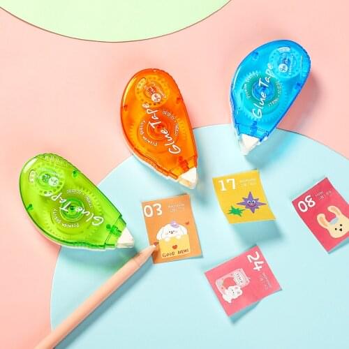 1 Pc Random Portable Transparent Roller Correction Tape Student Strong Adhesive Double-side Dot Tape School Supplies Stationery