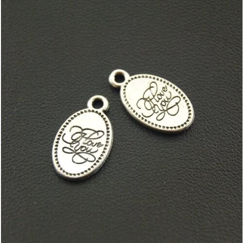 30 pcs Silver Color I Love You Charms DIY Metal Bracelet Necklace Jewelry Findings A1131