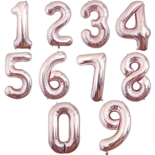 40 inch rose gold digital aluminum film balloon wedding arrangement birthday party decoration digital balloon wholesale