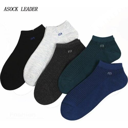 5 Pairs/Lot 2018 Spring&Summer New Cotton Mens socks Art Funny Low Cut Sock Vertical Stripes Men Fashions