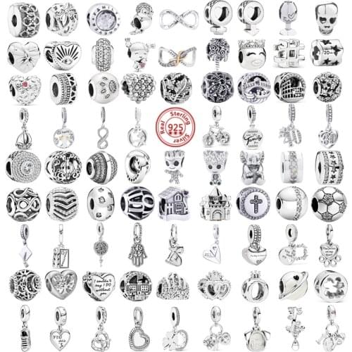 92 Types Original Bracelets Accessories Charm Beads Fit Pandora Charms Silver 925 Bracelet Bangle For Women DIY Fashion Jewelry