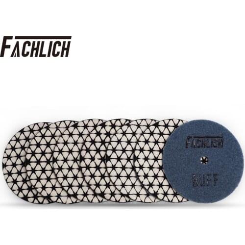 FACHLICH 7units Dia 100mm Diamond Polishing Pads For Granite Marble Resin Bond Sanding Wheel Dry Grinding Disc Grit WBFF