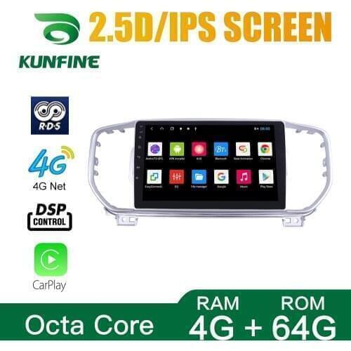 Octa Core 1024*600 Android 10.0 Car DVD GPS Navigation Player Deckless Car Stereo For KIA KX5 Sportage 2016 Radio Headunit wifi