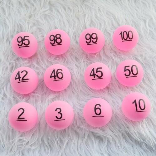 Digital number 1-100 Lottery balls 100pcs blue/red/pink/rose red pingpong game ball tendering Lottery ball