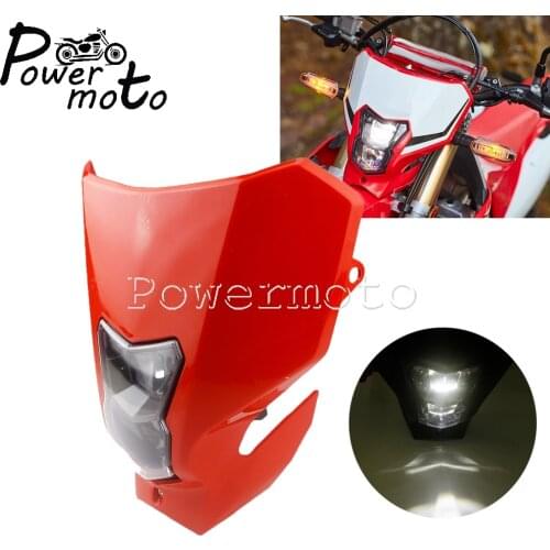 HI/LO Beam LED Front Running Headlamp Mask For Honda CRF450L CRF450XR CRF 150 230 250 450 Dirt Bike Dual Sport Headlight 2019-20