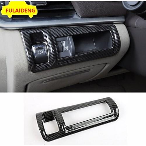 For Cadillac XTS 2013-2018 Carbon Fiber ABS Interior Headlight Switch Control Frame Decor Cover Trim Car Styling Accessories