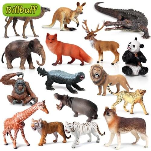 Zoo Simulation Wil Animals Models ABS Action Figures Crocodile Camel Dinosaur Bear Deer Collection Dolls Toys for Children Gifts