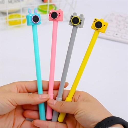 1pc Camera Gel Pen Cute Stationary 0.38mm Student Kawaii Pen NoveltyBlack Gel Pens Cute Pens and Pencils Kawaii School Supplies