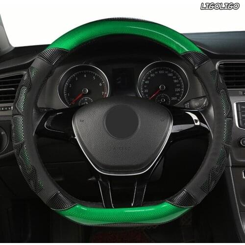 LIGOLIGO Microfiber Leather Car Steering Wheel Cover For Hondas Civics CRV BRV Fit Jazz Accords City Freed Mobilio Stream