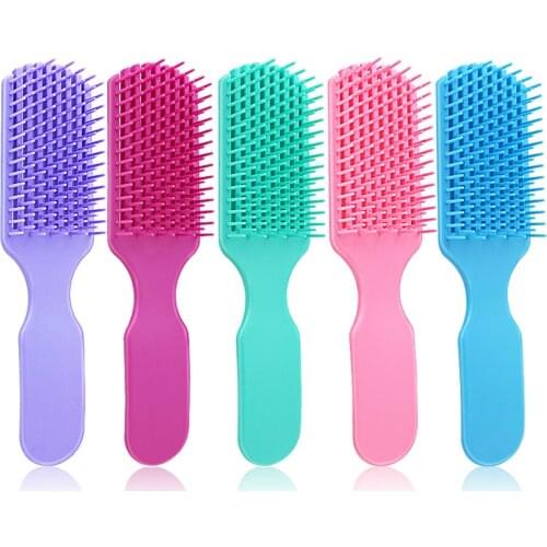 Scalp Massage Nine Claw Comb Plastic Hairdressing Detangling Brush Head Massage Soft Comb Teeth Hairbrush