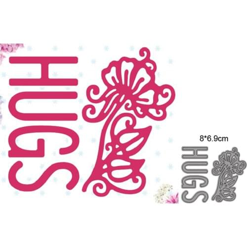 HUGS Rose Love Making Metal Embossing Cutting Dies Stencil Template Mould for DIY Craft Scrapbooking Photo Album Decor