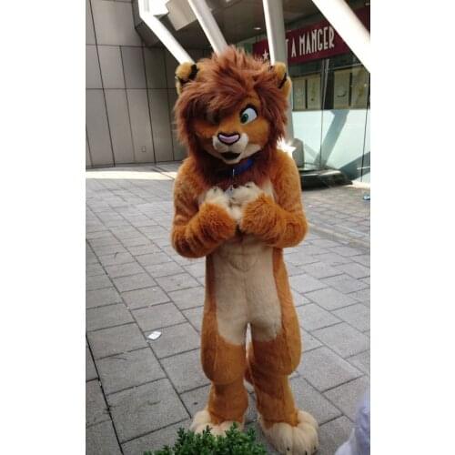 OISK Brown Fursuit Costume Halloween Christmas Birthday Celebration Carnival Dress Full Body Props Outfit