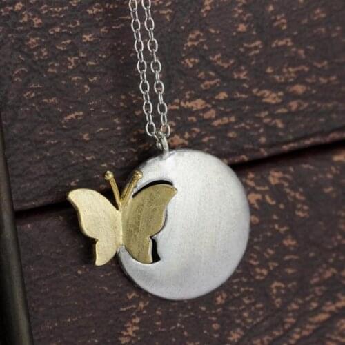 925 Sterling Silver Butterfly Necklaces & Pendants For Women Fashion Lady Festival Gift Sterling-silver-jewelry