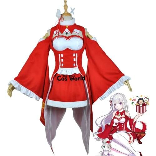 Re Zero Kara Hajimeru Isekai Seikatsu Emilia Tube Tops Dress Uniform Outfit Anime Cosplay Costumes