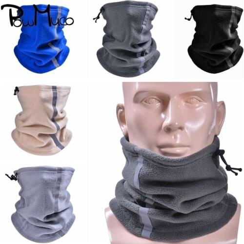 Powmuco Winter Outdoor Sport Windproof Anti-Cold Scarves Reflective Tube Bandana Mask Soft Half Face Cover Neck Gaiter Turban