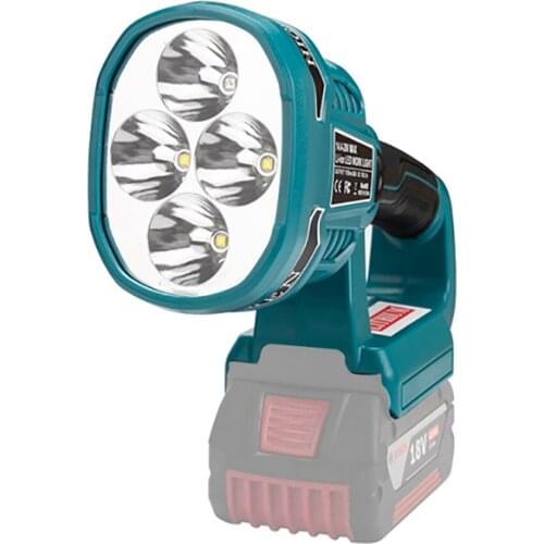 Portable LED Warning Spot Light Work Lamp Flashlight Torch for Makita Bosch 14.4V 18V Li-ion Battery BL1830 BL1430 BAT618 BAT614