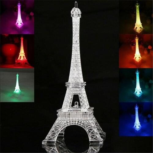 Romantic Eiffel Tower LED Night Light Desk Wedding Bedroom Decor Child Xmas Gift