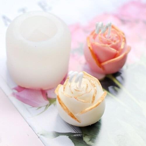 3D Rose Flower Mold Silicone Form For Candle Mould Rose Aromatherapy Candle Silicone Molds DIY Gypsum Clay Craft Home Decoration