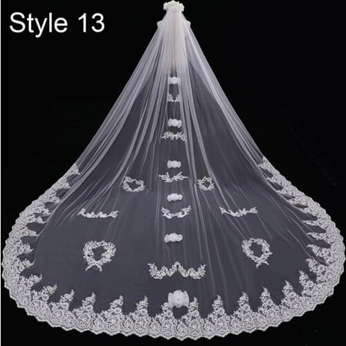 Wedding Veil Lace Edge Wedding Veils with Comb Cathedral Wedding Veil Bridal Veil 300*380