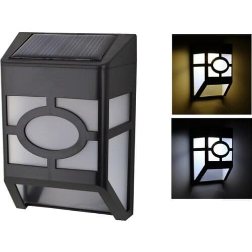 LED Outdoor Lighting LED Solar Powered Lamp Waterproof IP65 Security Wall Light With Light Control Warm White For Home Garden