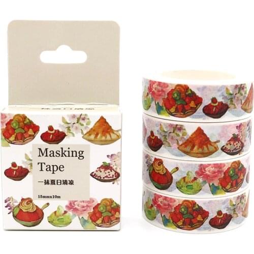 Box Package Summer Cool Food Washi Tape Masking Tape Decorative Scrapbooking Office Adhesive DIY Sticker Label Tape 10m*15mm